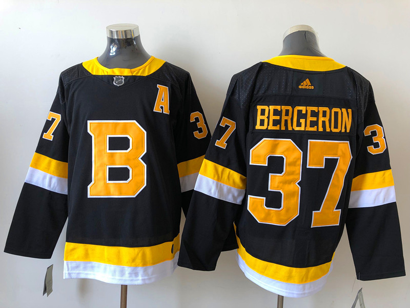 Men's Boston Bruins Patrice Bergeron #37 Black Jersey